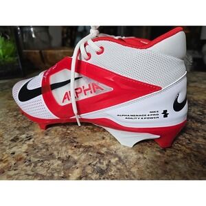 Nike Alpha Menace 4 Pro Football Mens 14 Football Cleats,red And White